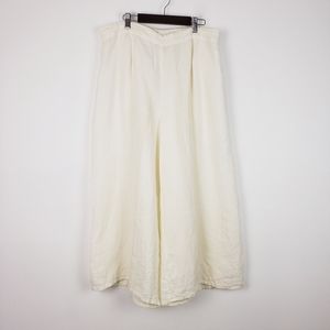 Flax White 100% Linen Wide Leg Pants sz L